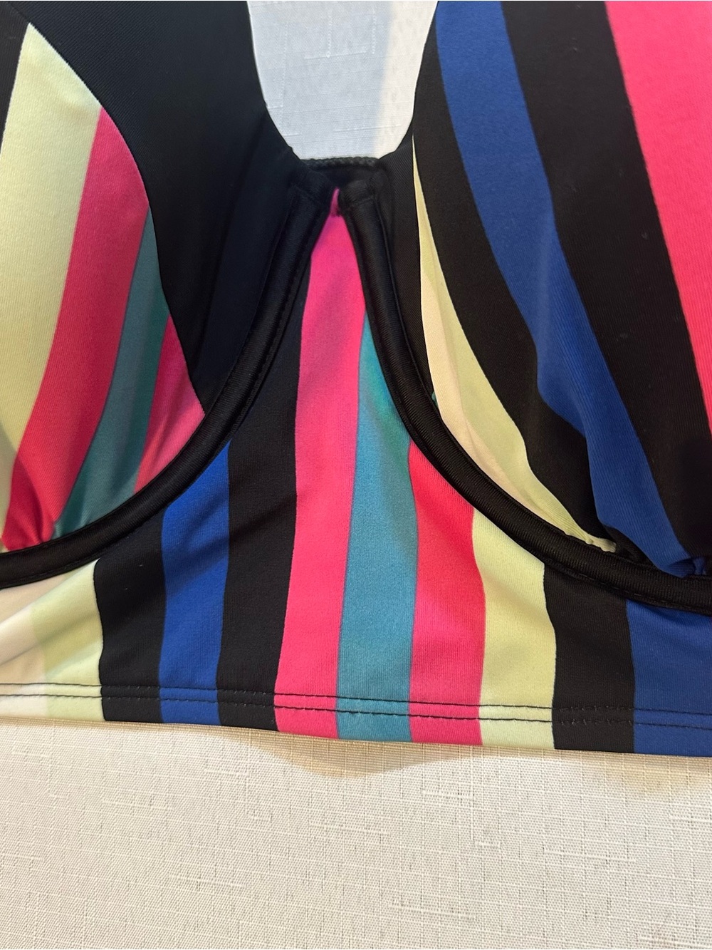 Swim By Cacique 42F Longline Underwire Bikini Top Stripe - Picture 4 of 13